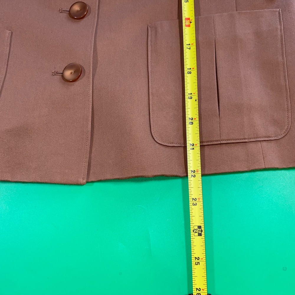 Pendleton Petite Blazer Jacket Brown Silk‎ Cotton… - image 4